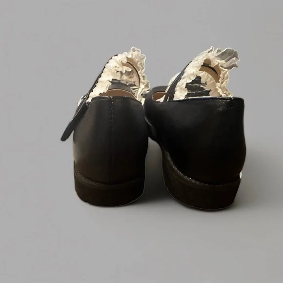 Womens Buckle Straps Round Toe Lace Trim Mary Jane Shoes Size 8 - Picture 4 of 5